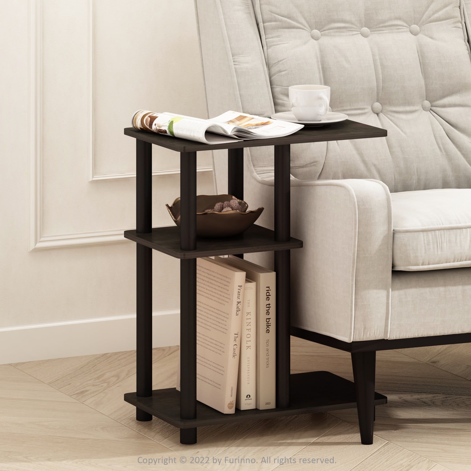 Espresso/Black Turn-N-Tube Rectangular Wood Side Table