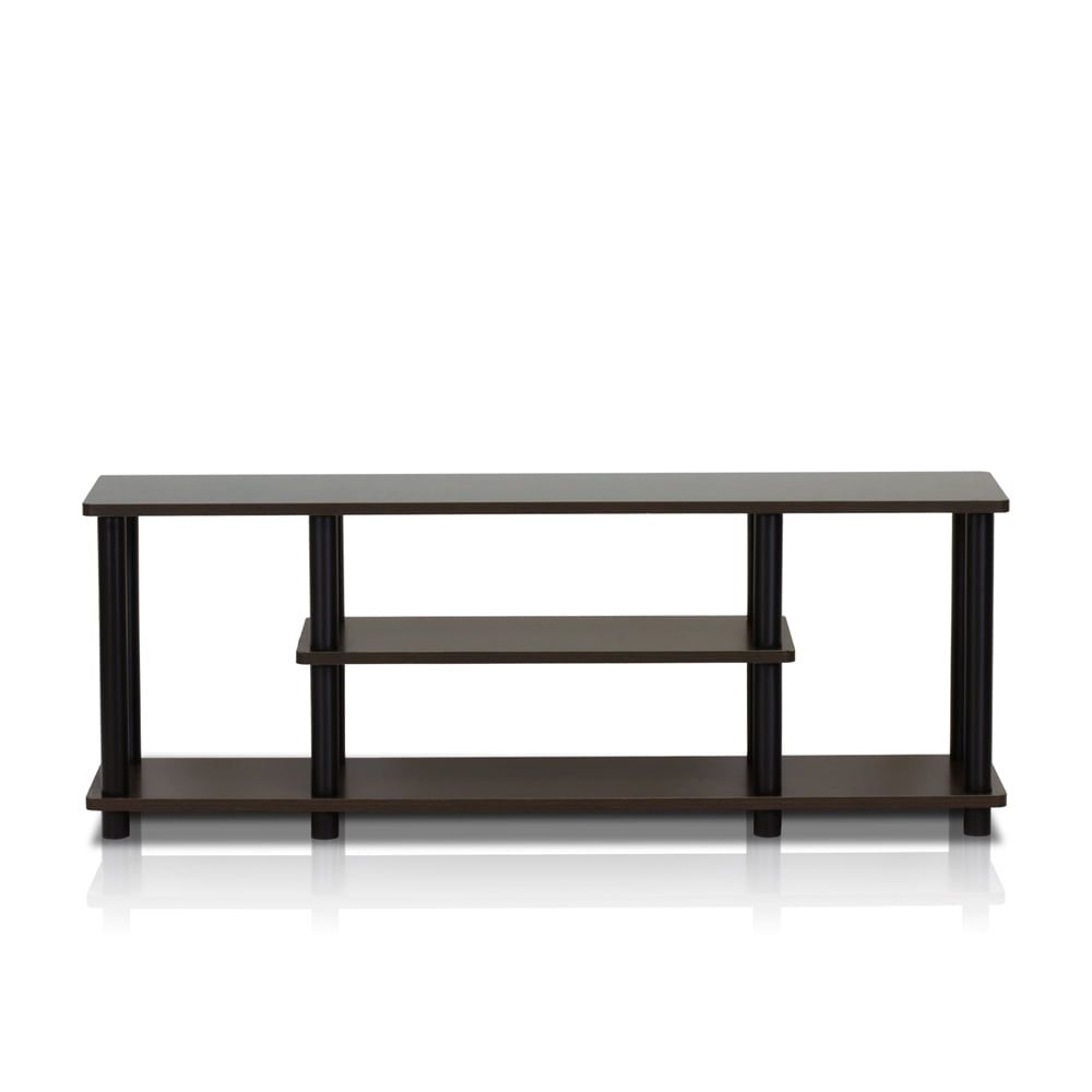 Living Room Corner TV Stand for 50" Screens in Dark Brown/Black