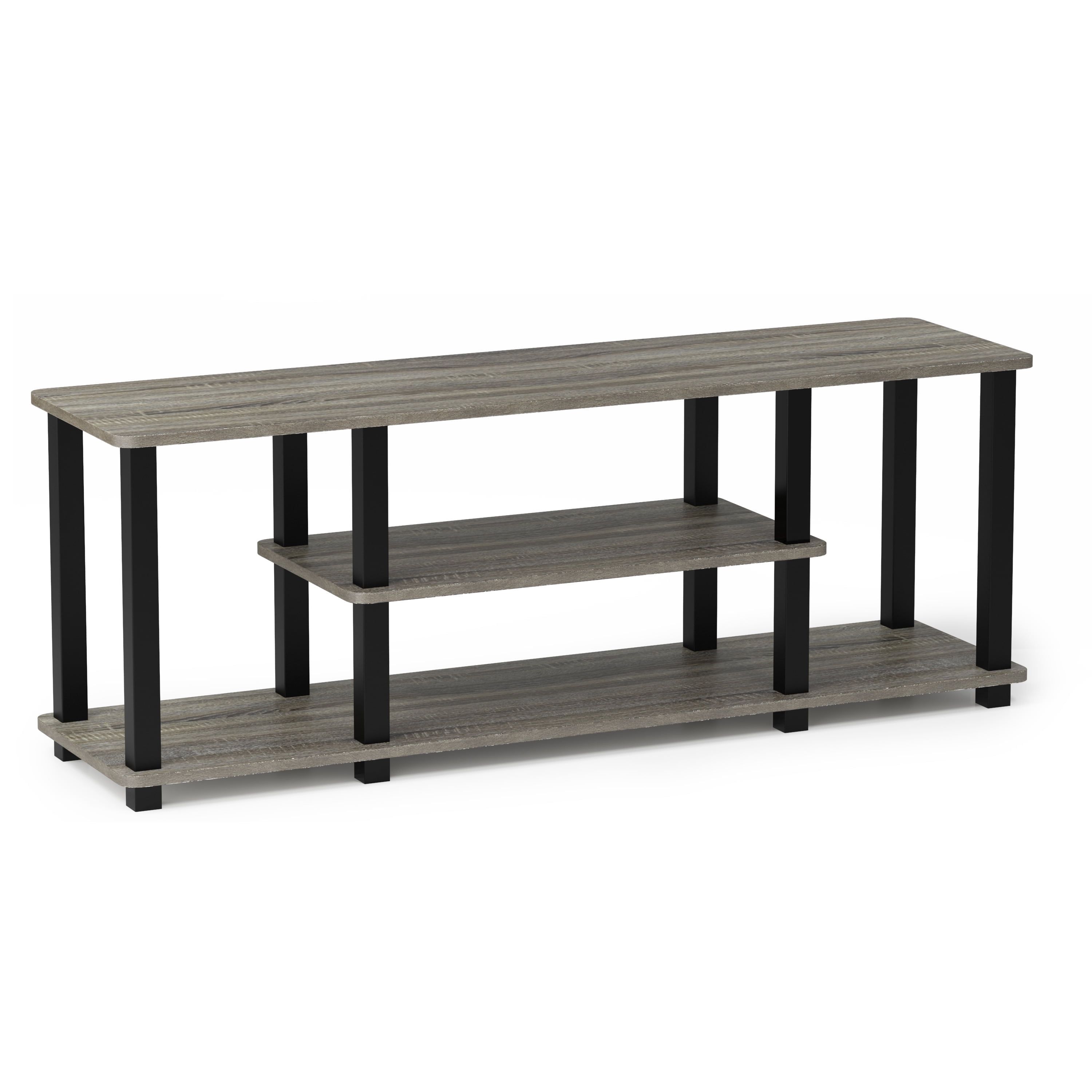 Black Lacquered 3-Tier Composite Wood TV Stand