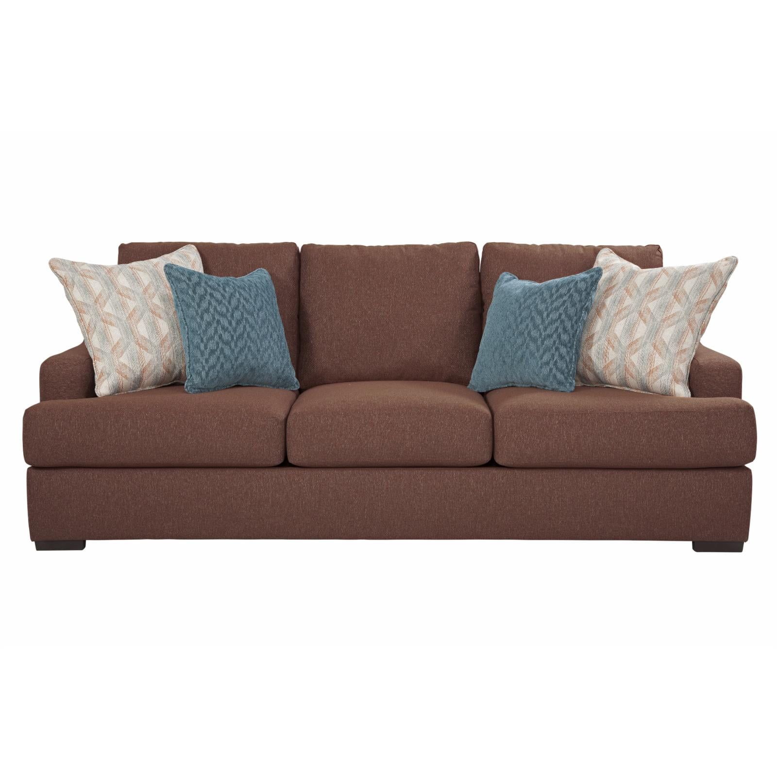 Earthtone Cinnamon Fabric Lawson Sofa with Removable Cushions