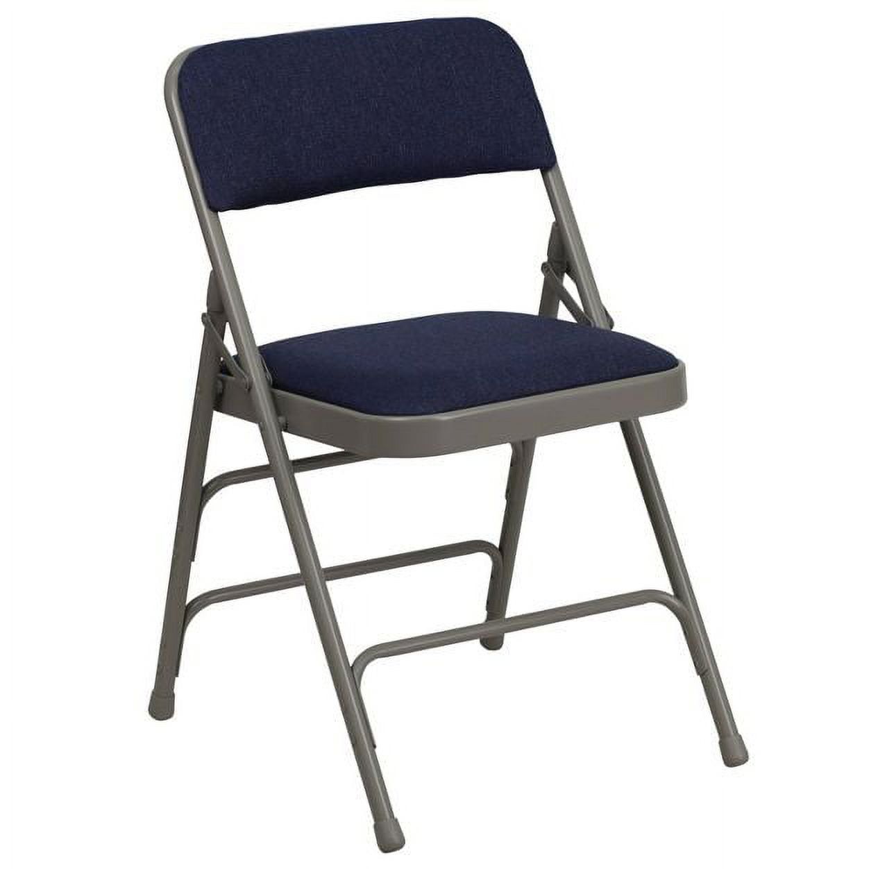 Navy Fabric Metal Folding Reception Chair with Padded Seat