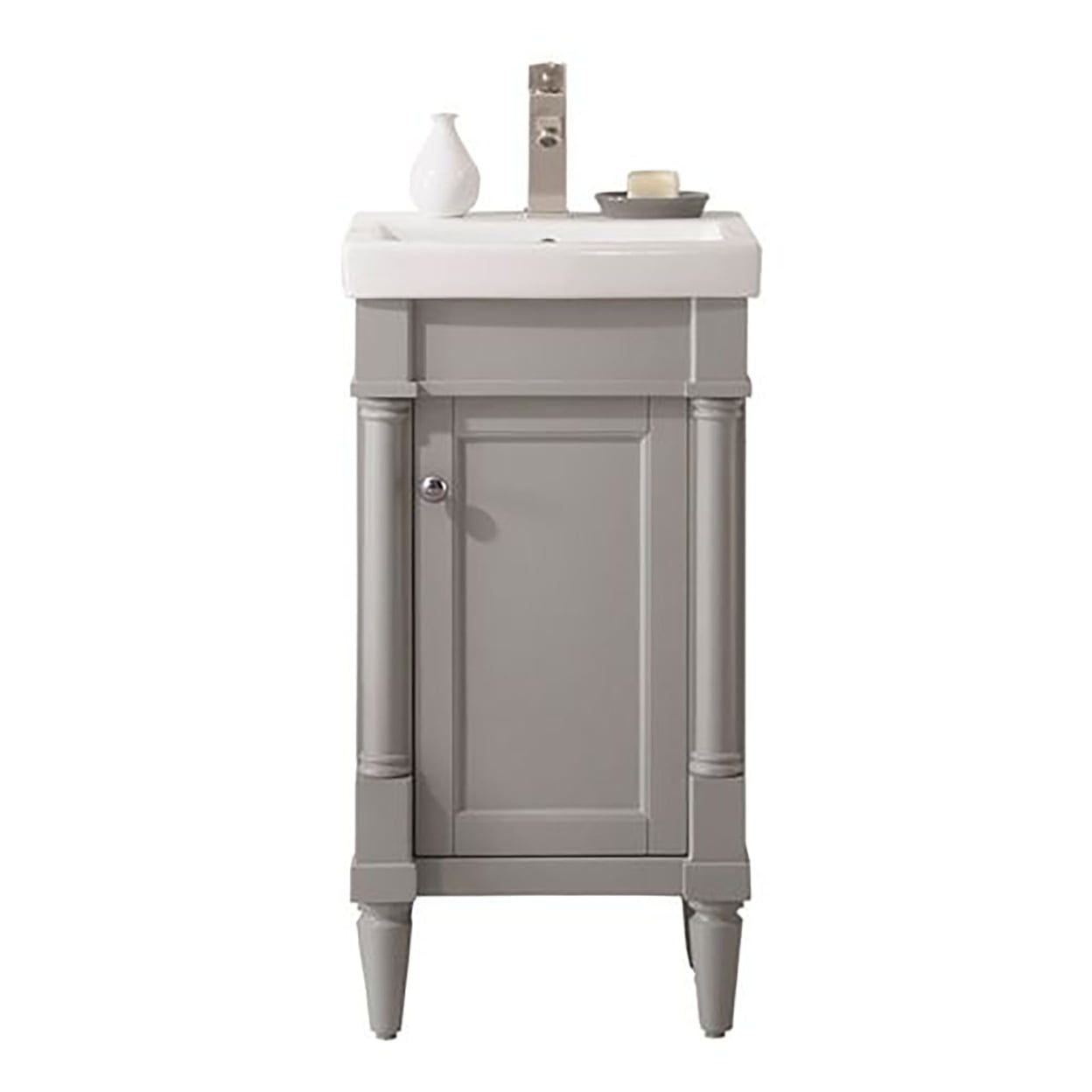 Gray Poplar and MDF Freestanding 18" Sink Vanity