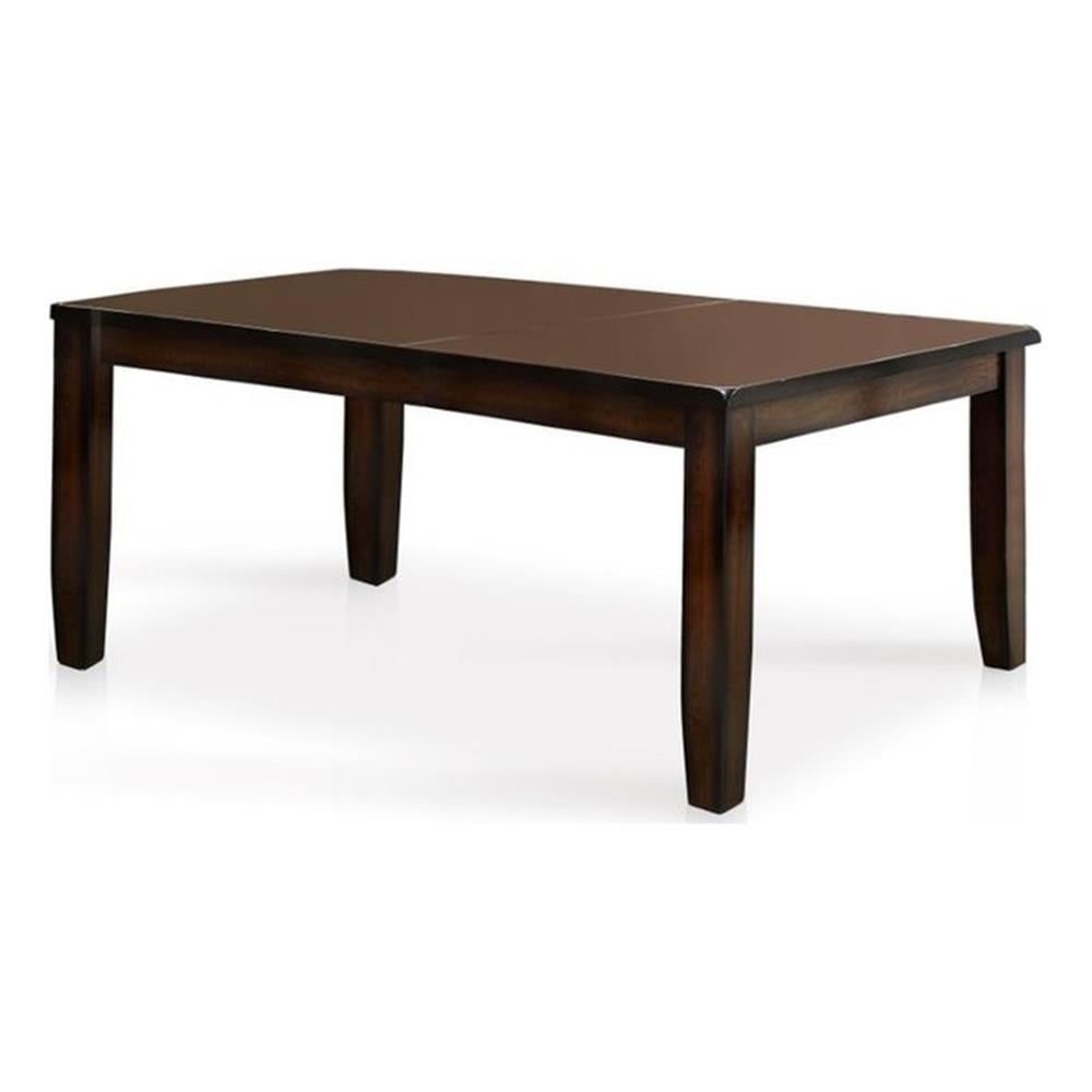 Dark Cherry Extendable Rectangular Dining Table with Wood Veneer