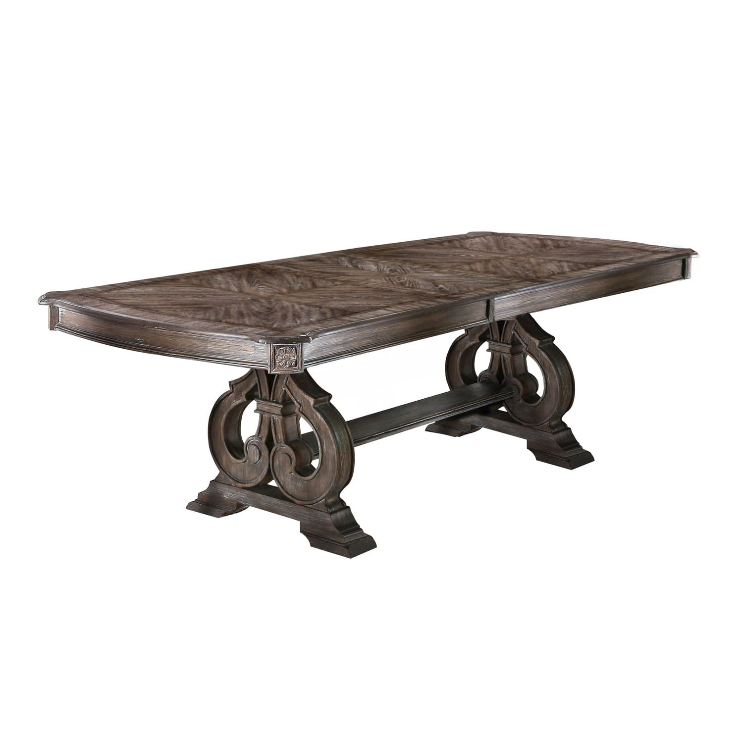 Ethelyn Rustic Extendable Rectangular Dining Table with Leaf