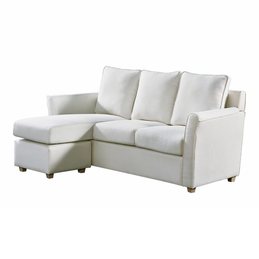 Cream Fabric Reversible Modular Sectional Sofa