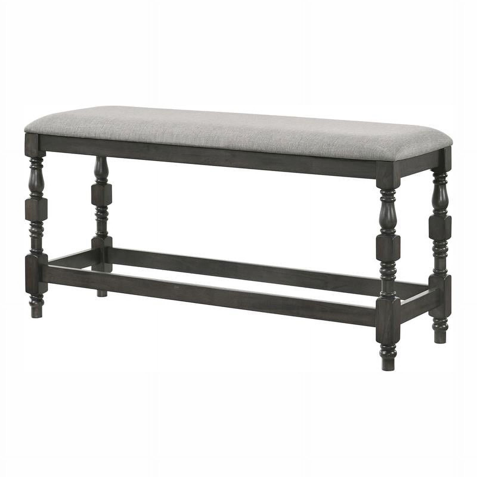 Dark Gray and Light Gray Transitional Counter Height Bench