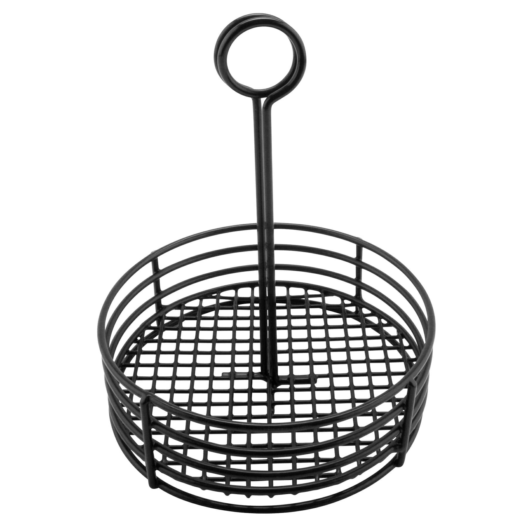 Black Iron Round Condiment Caddy with Number Holder