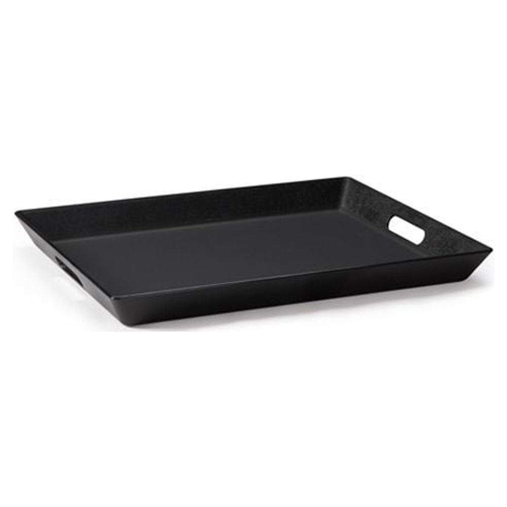 Black Rectangular Non-Skid Plastic Serving Tray, 15" x 20"