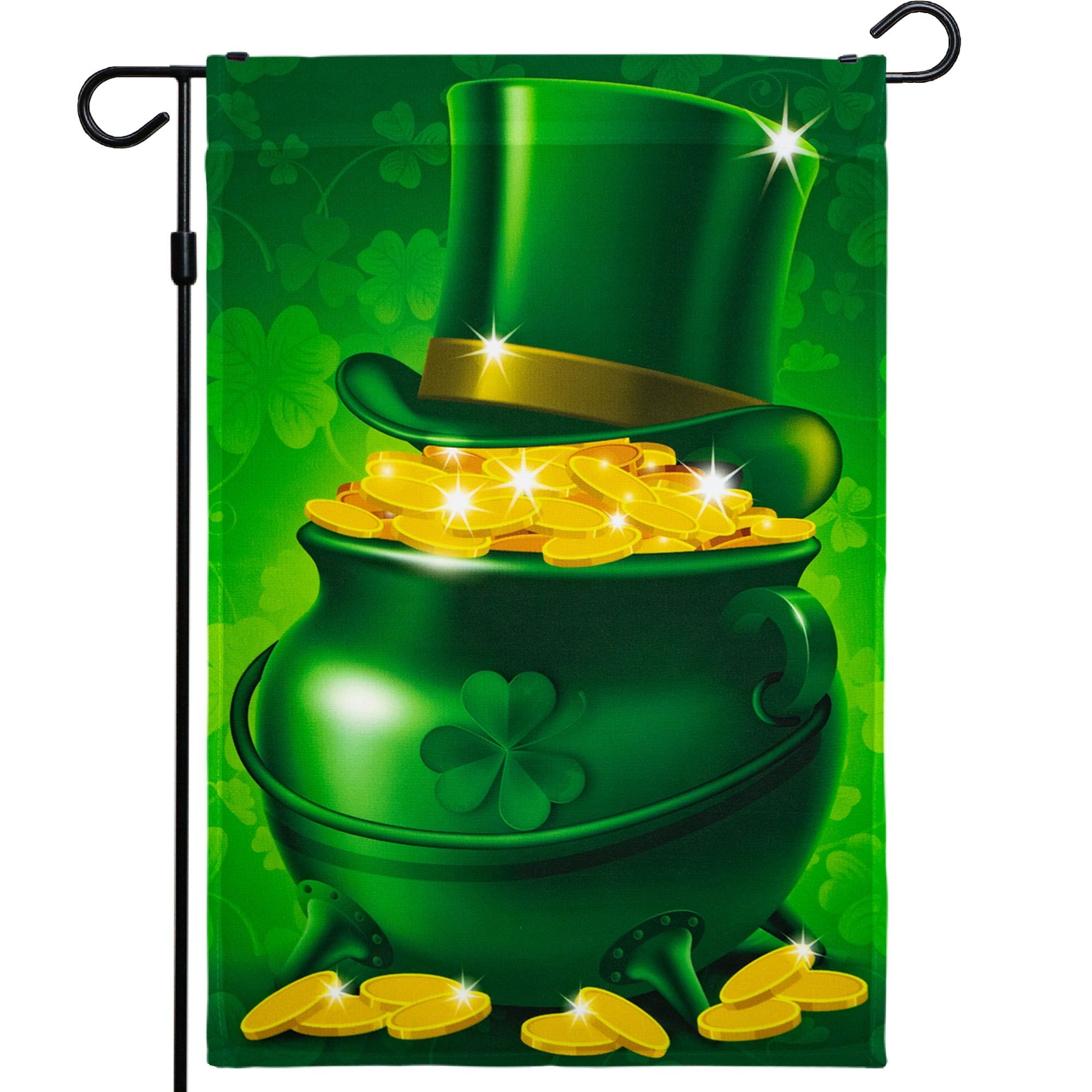 St. Patrick's Day Green Polyester Garden Flag 12" x 18"