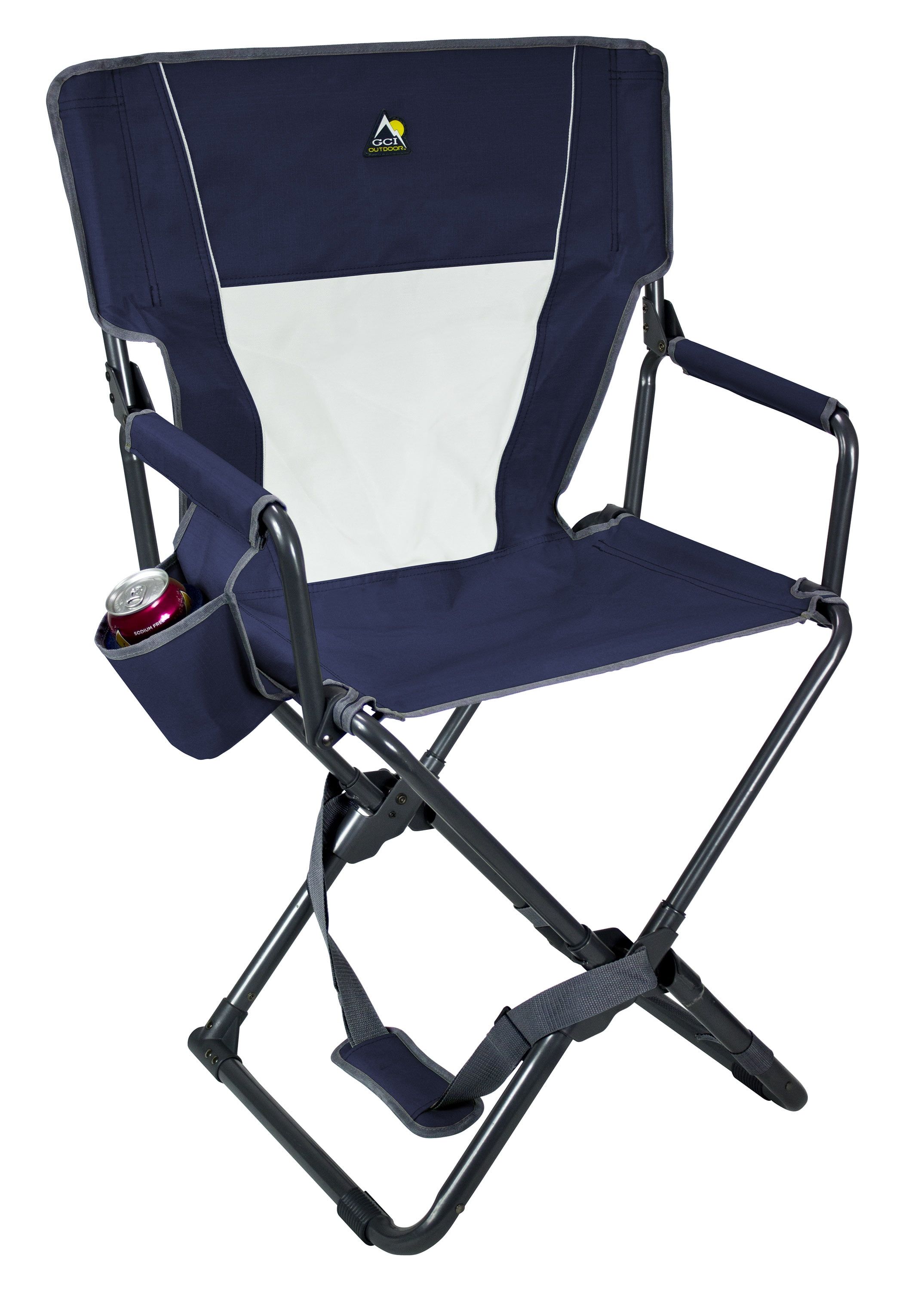 Indigo Folding Directors Chair with Beverage Holder