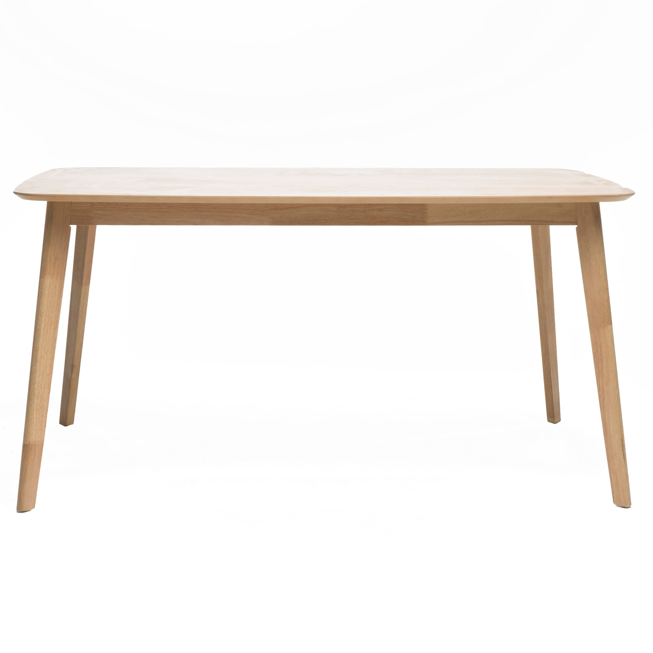 Natural Oak Mid-Century Modern Wood Dining Table