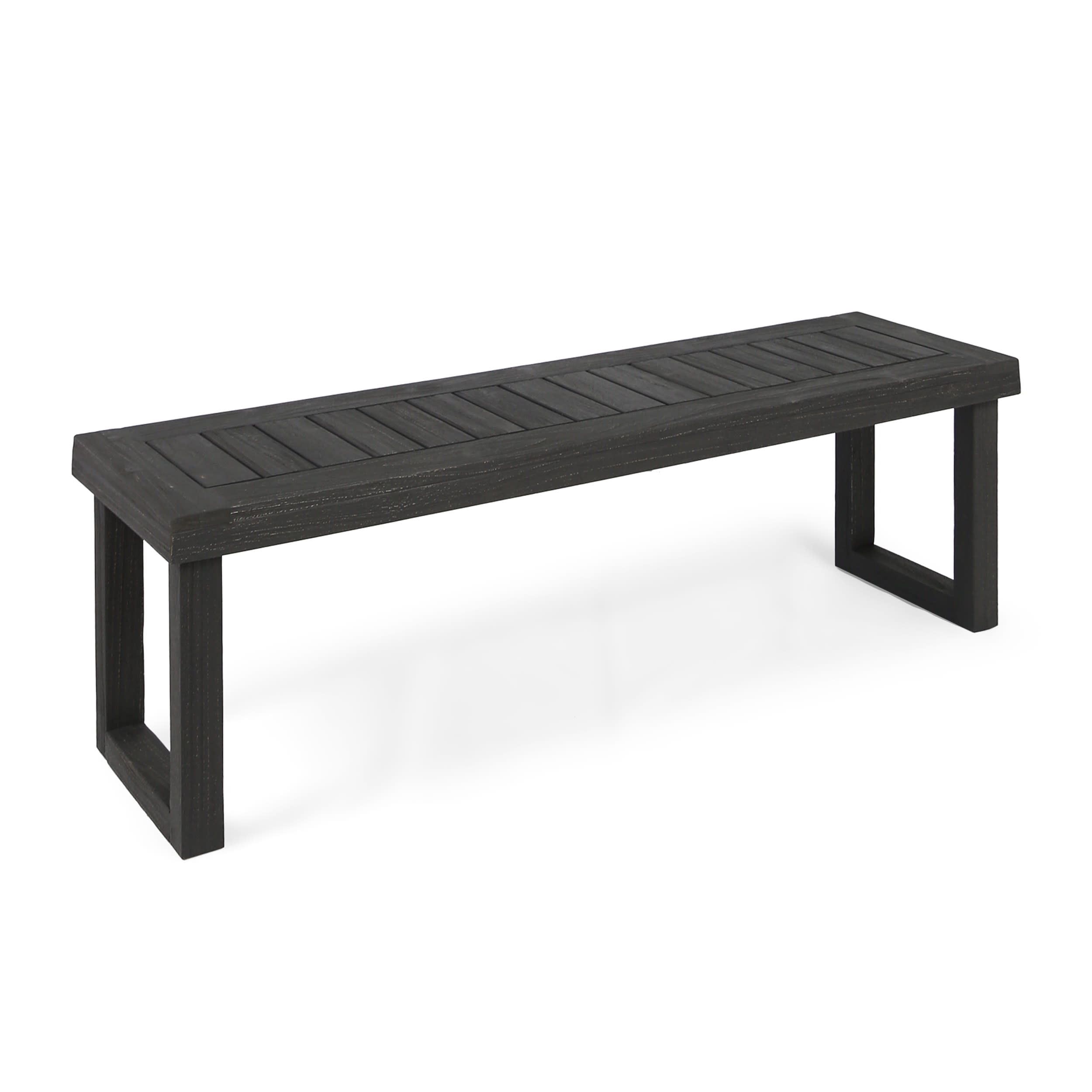 Kemp 49 lb Sandblast Dark Gray Acacia Wood Outdoor Bench