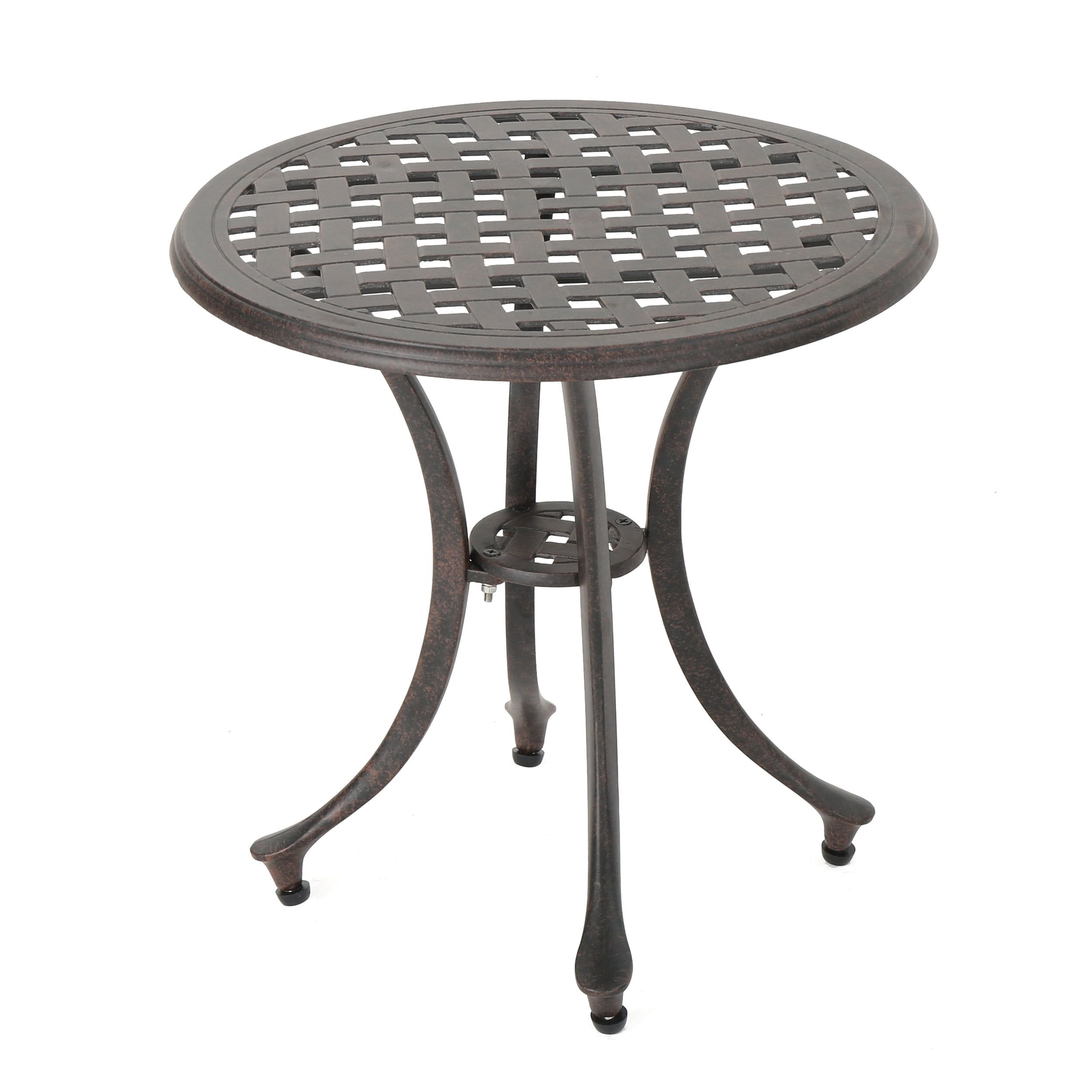 Louis Outdoor 19" Bronze Cast Aluminum Side Table