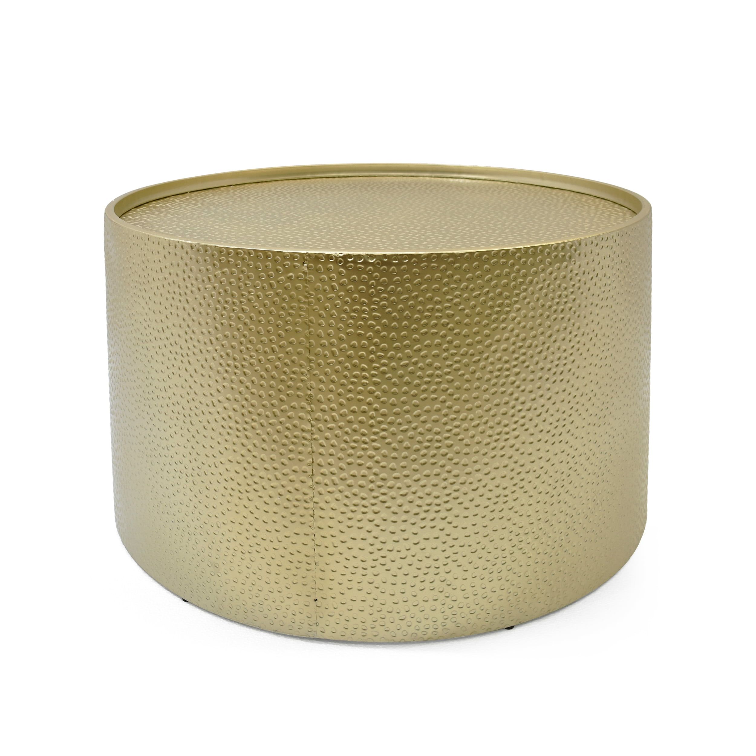 Elysian Gold Hammered Metal Round Coffee Table