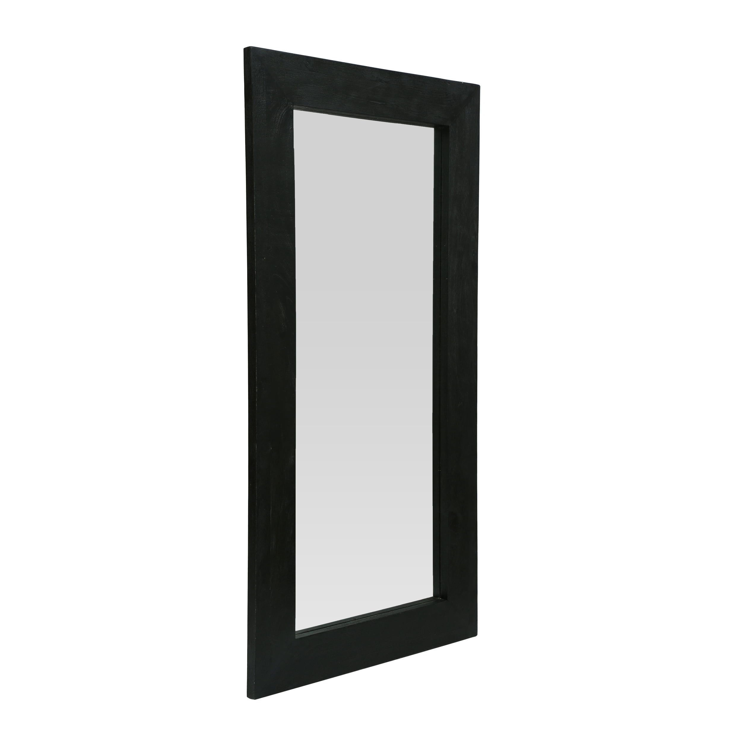 Black Mango Wood Full Length Freestanding Mirror