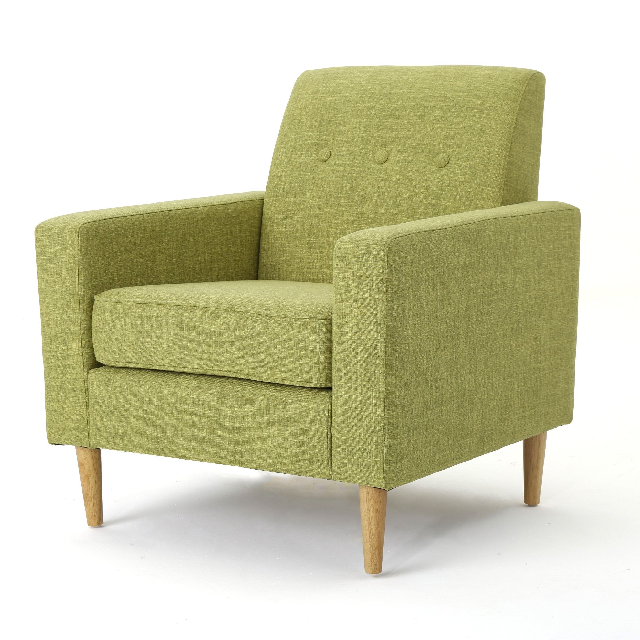 Muted Green Mid Century Modern Fabric Club Chair