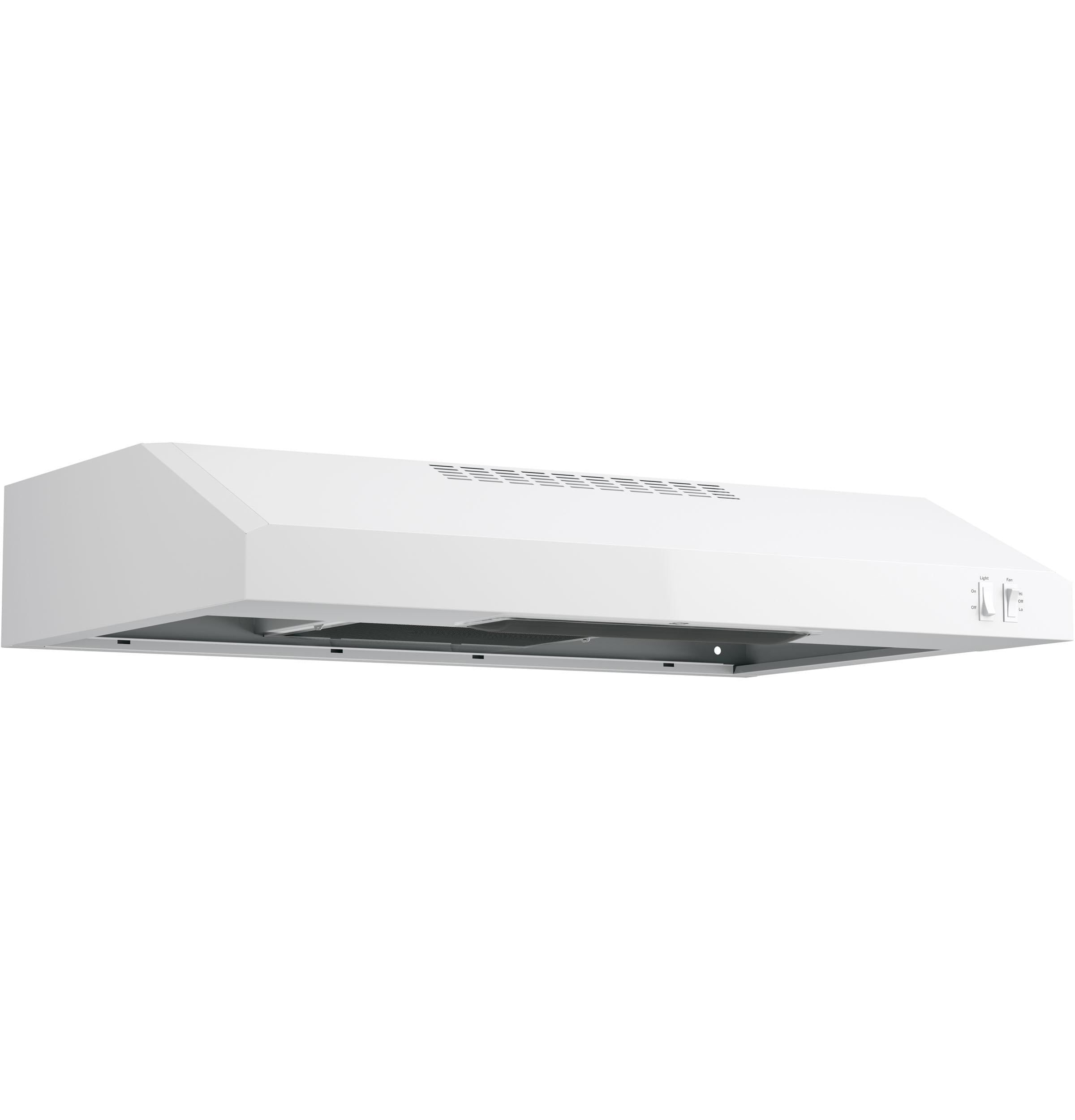 30-Inch White Convertible Under Cabinet Range Hood with Charcoal Filter