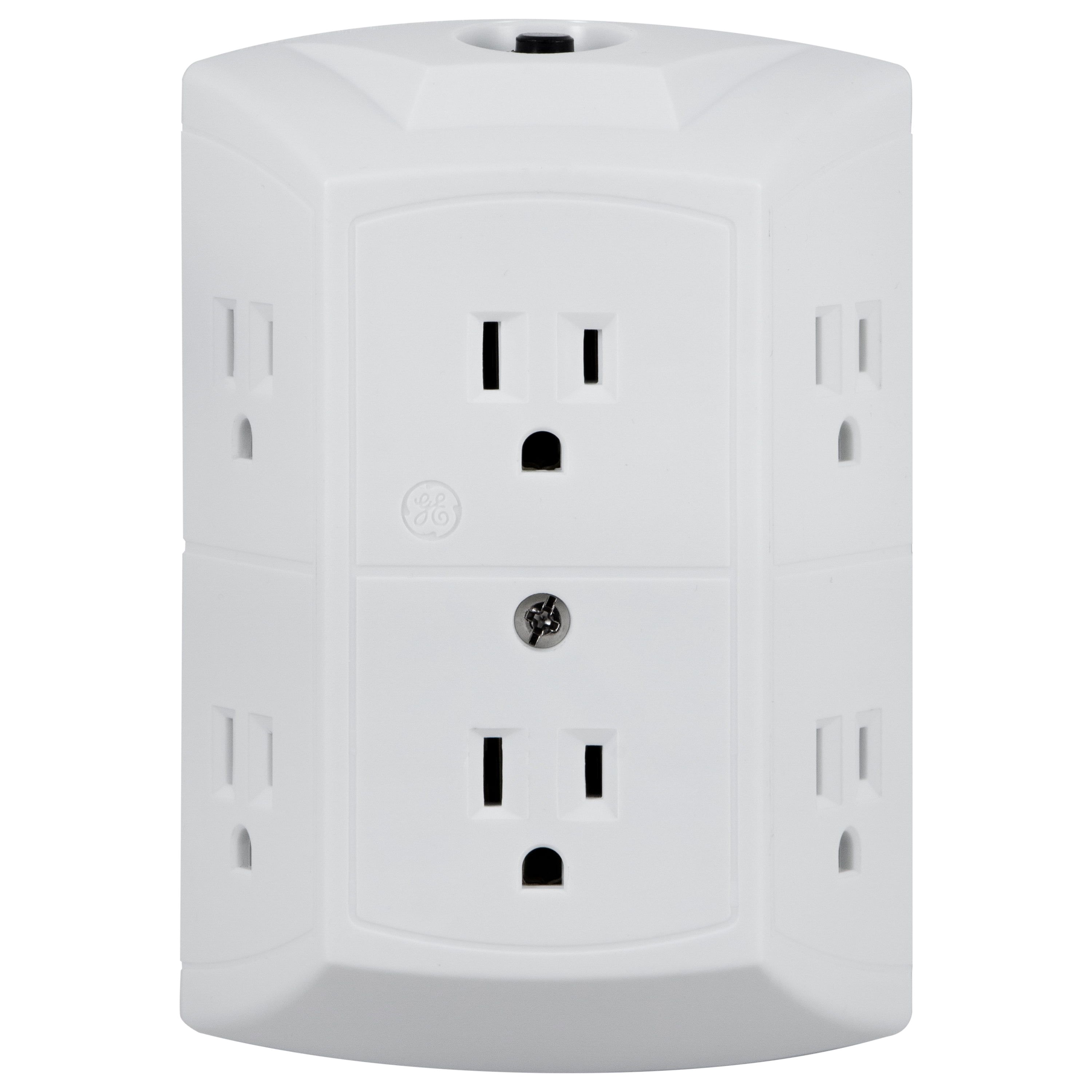 GE White 6-Outlet Wall Mounted Tap with Reset Button