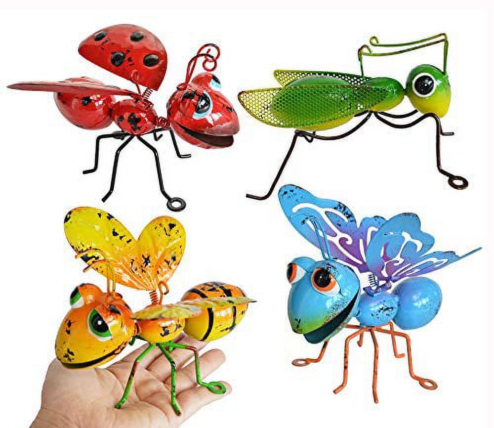 Colorful Metal Insect Garden Sculptures Set of 4