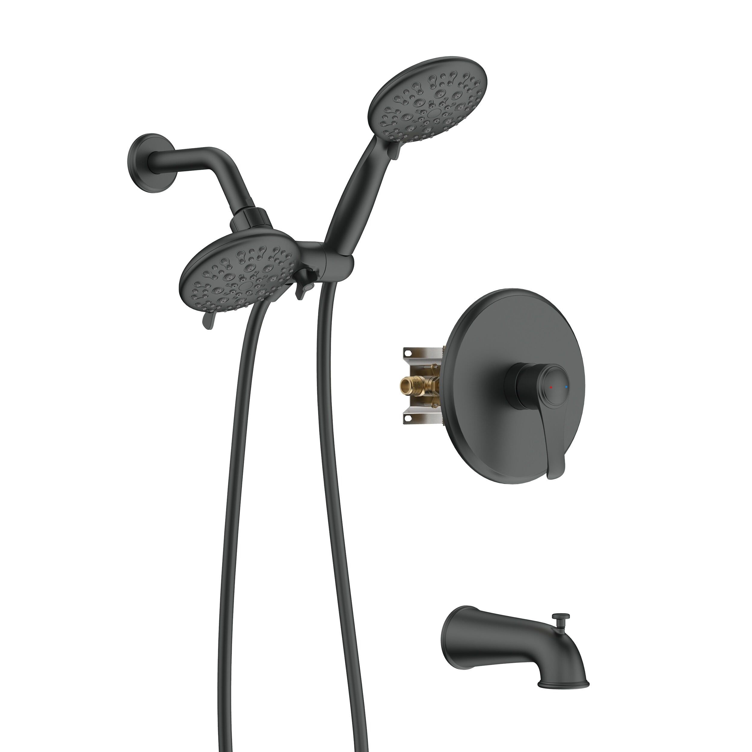 Matte Black Multi-Head Wall Mounted Shower System