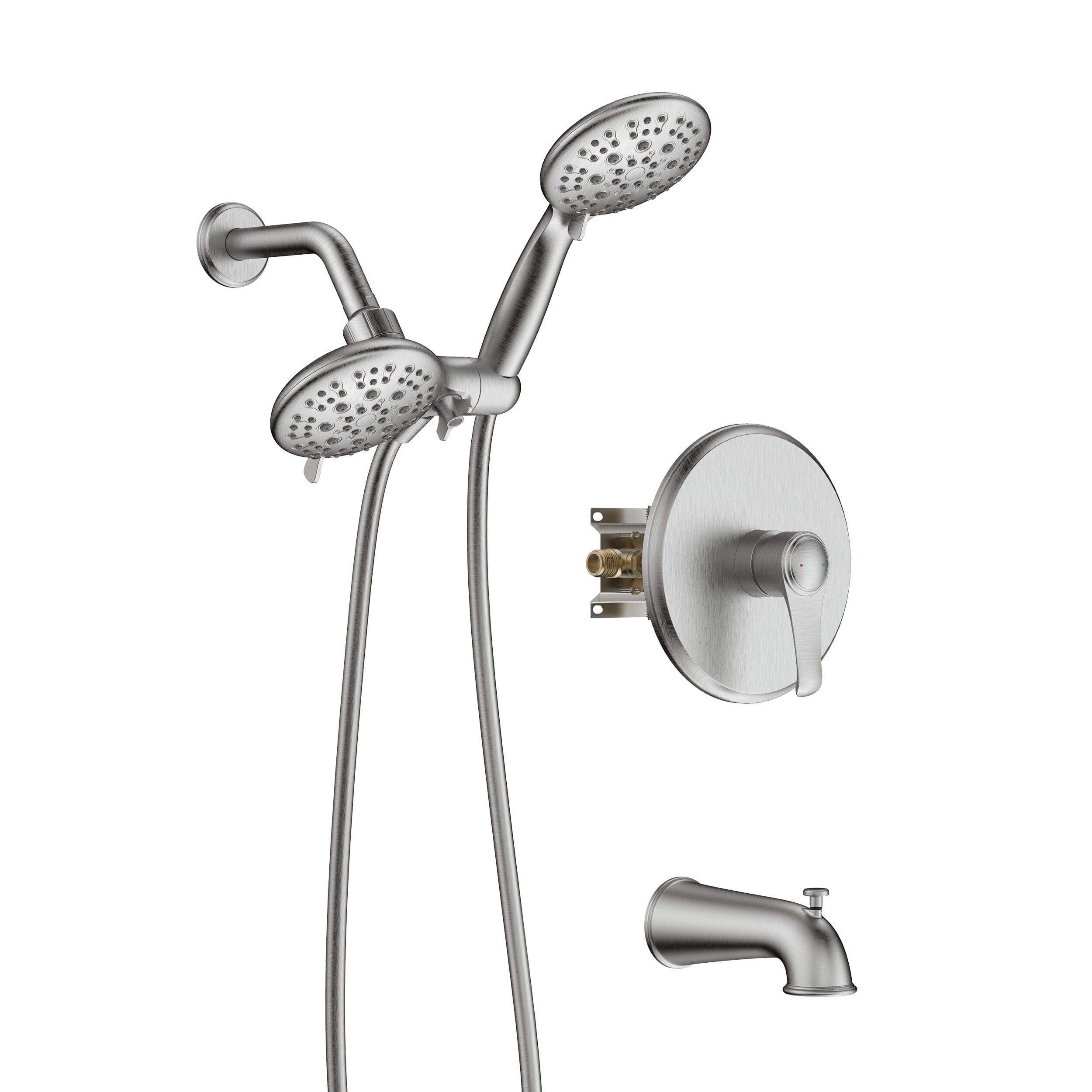 Brushed Nickel Multi-Head Wall Mounted Shower System