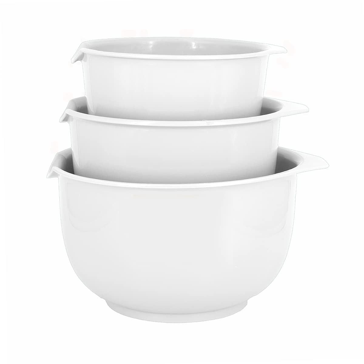 Classic White Nesting Mixing Bowls Set with Pour Spouts, 3.6L