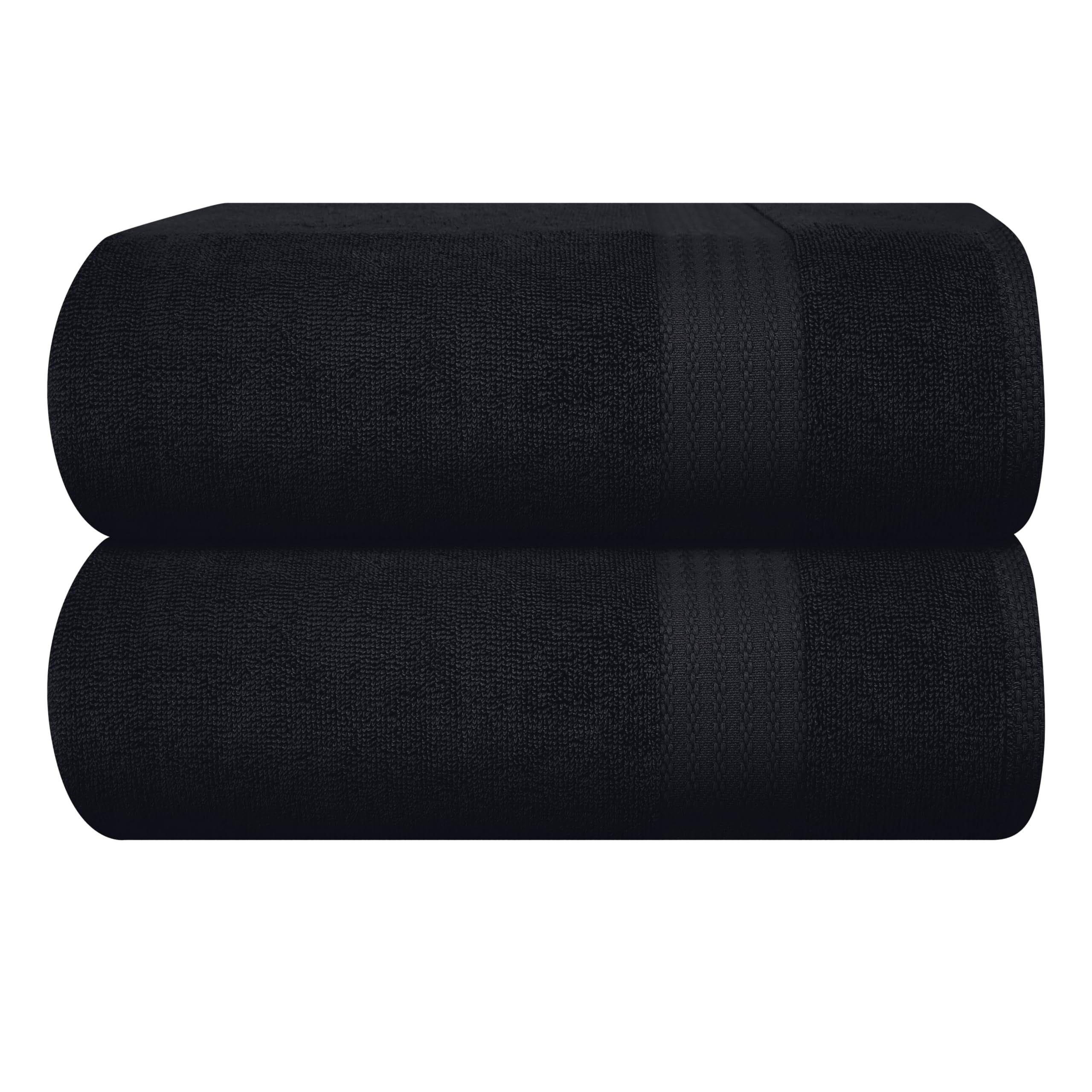 Black Oversized Cotton Bath Sheet Set