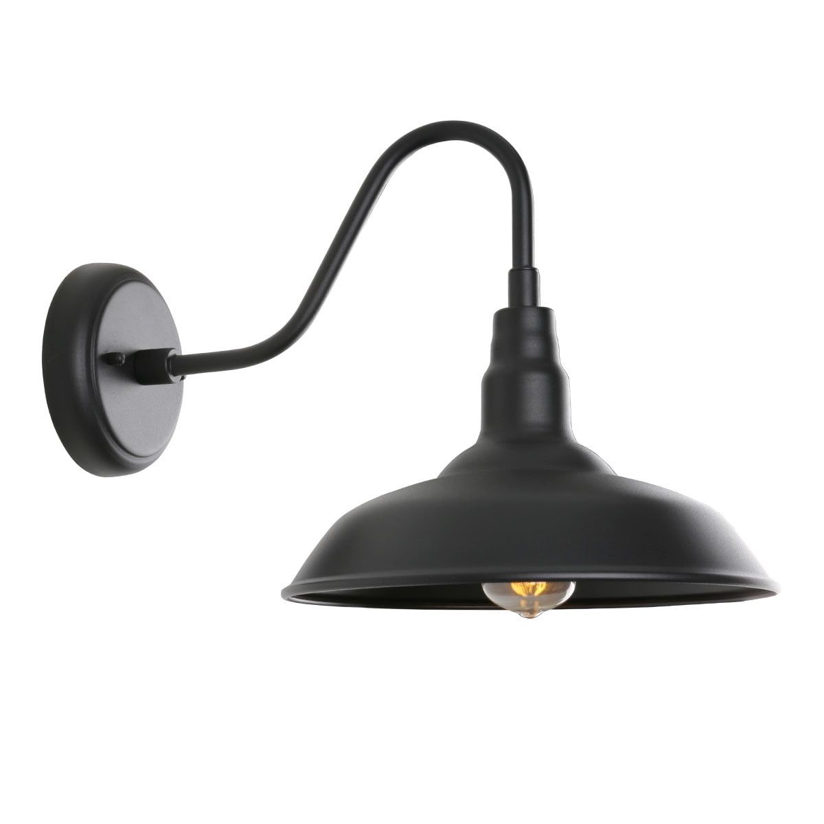 Matte Black Gooseneck Barn Light Outdoor Wall Sconce