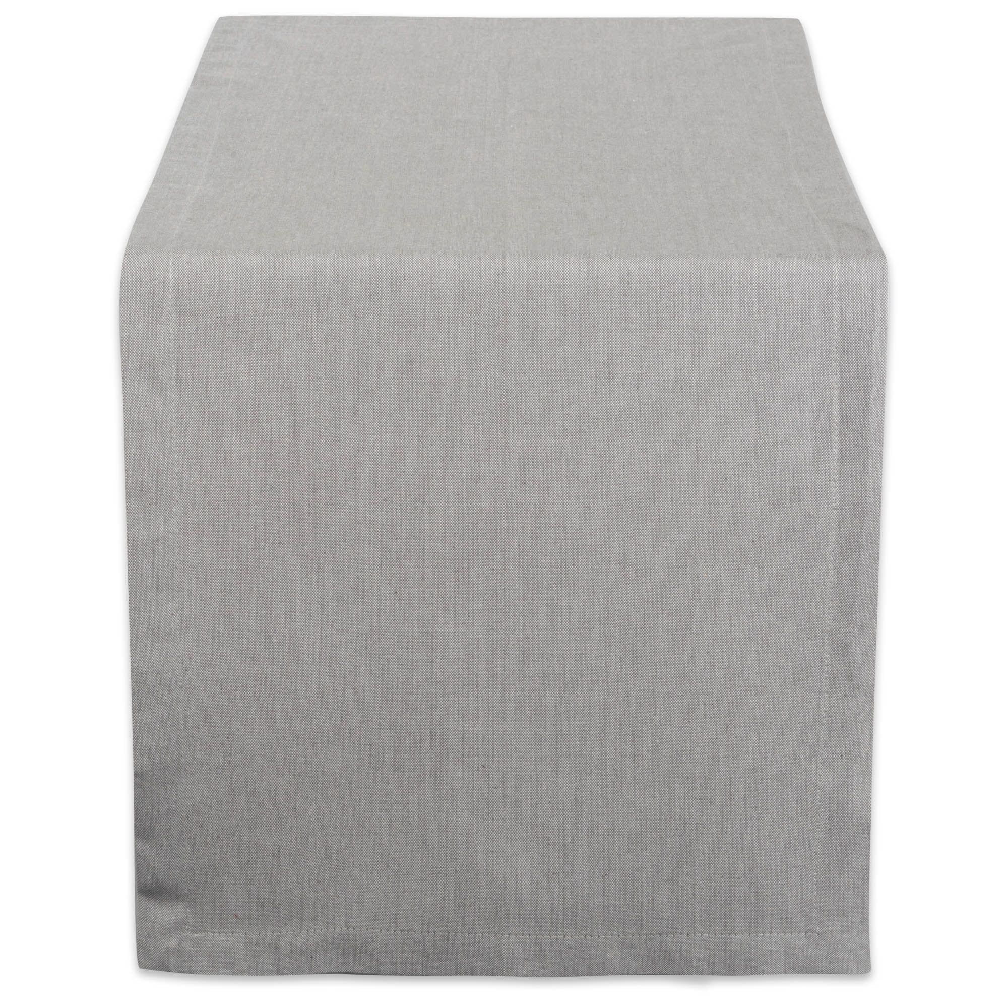 Gray Cotton Chambray Table Runner 14" x 72"