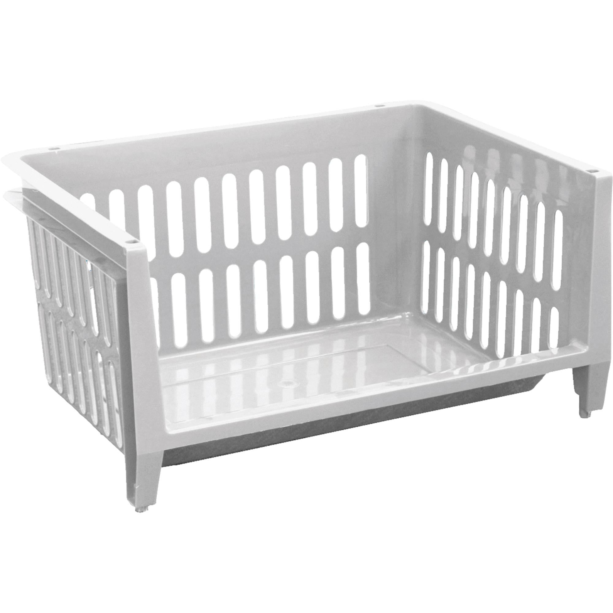 White Jumbo Plastic Stacking Storage Basket