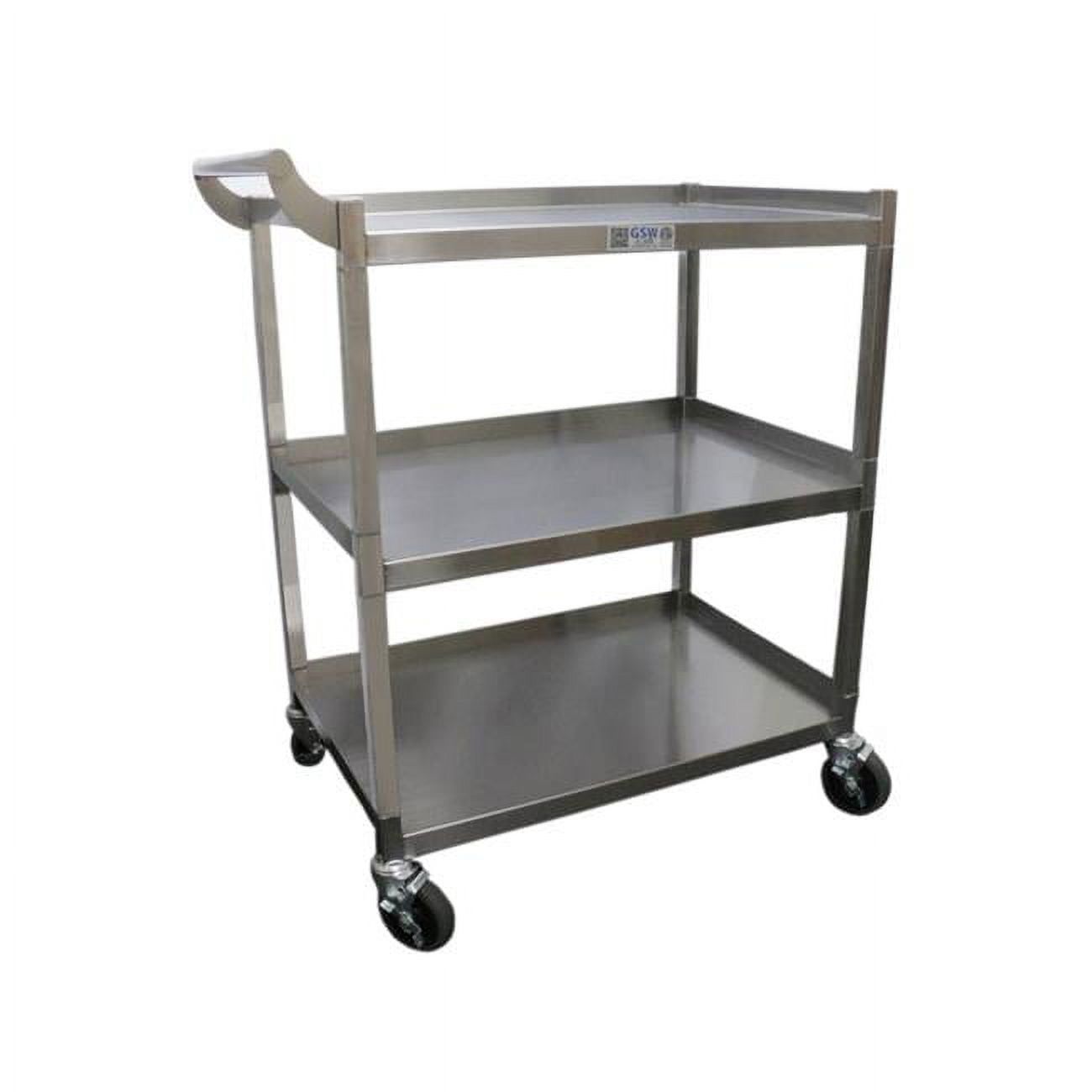 Stainless Steel 3-Tier Utility Cart with Swivel Casters