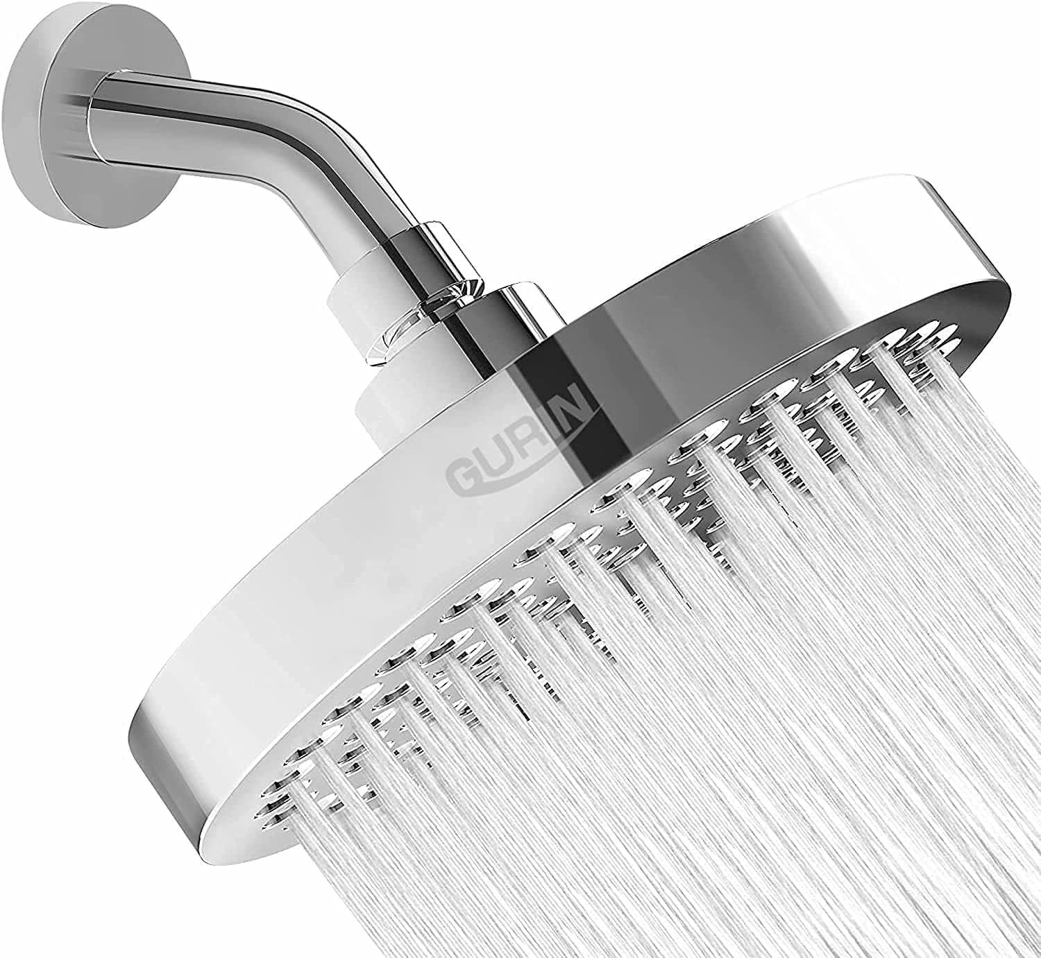 6-Inch Chrome Rain Shower Head with Filter and Adjustable Angles