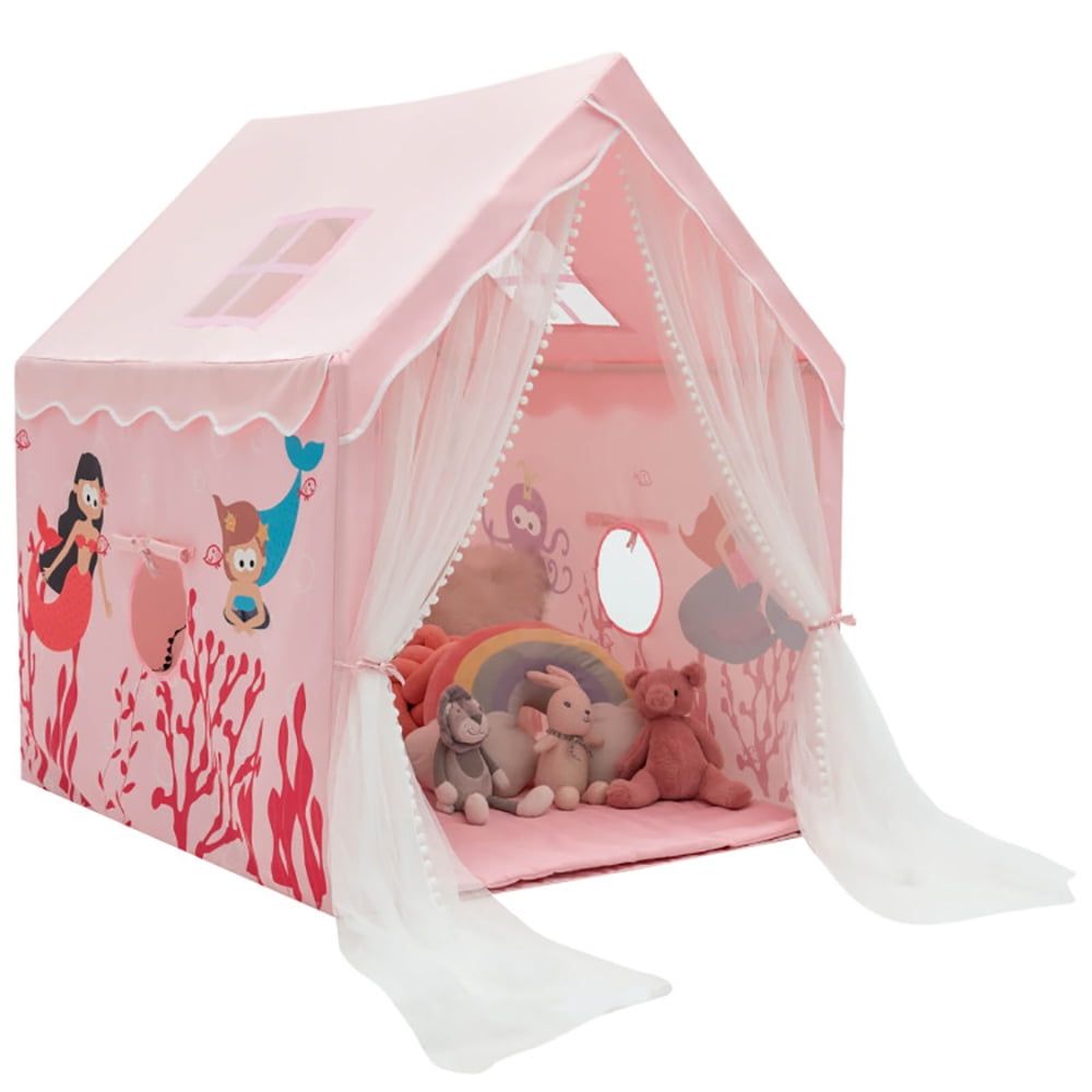 Large Pink Kids Play Tent with Removable Cotton Mat