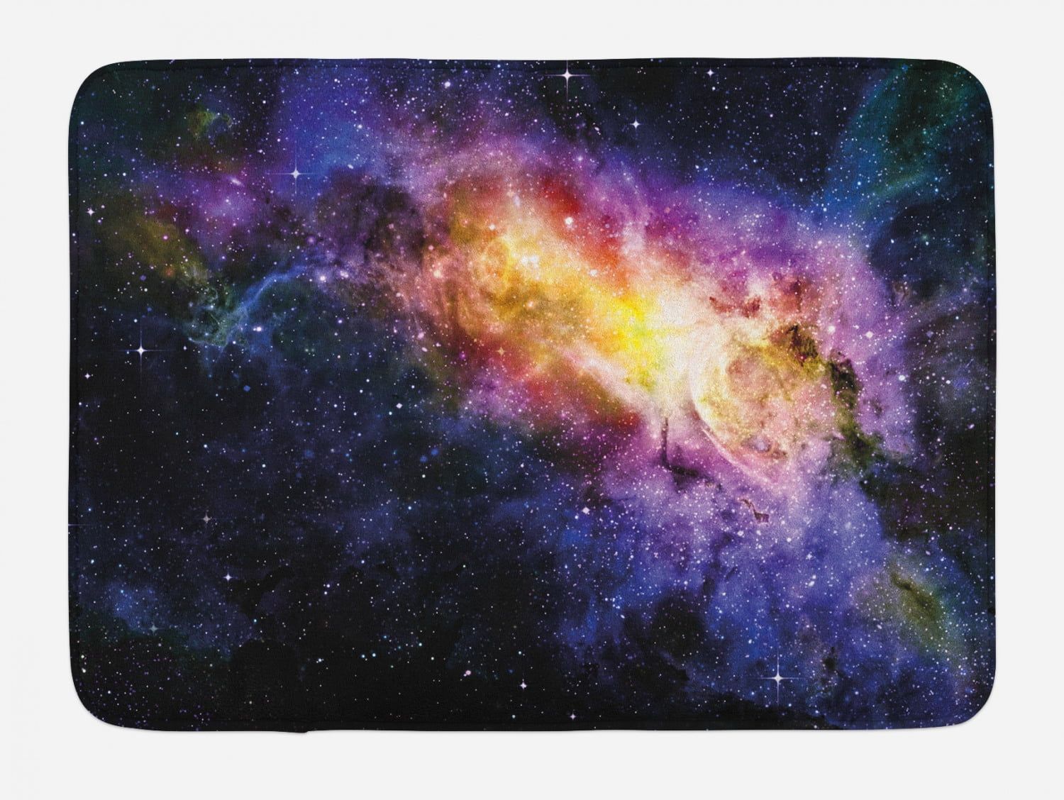 Nebula Galaxy Print Non-Slip Plush Bath Mat