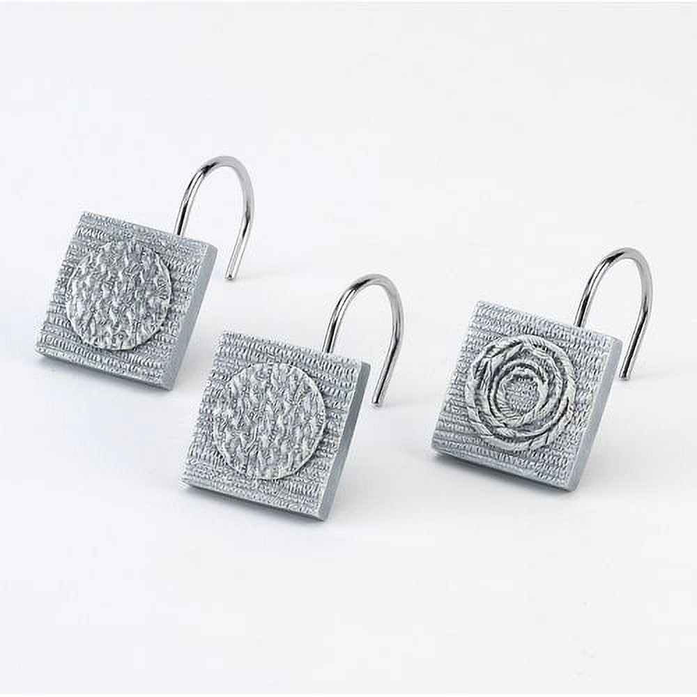 Silver Resin Contemporary Circle Design Shower Hooks