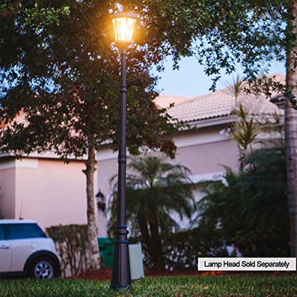 Elegant Black Cast Aluminum Outdoor Lamp Post, 79" Tall