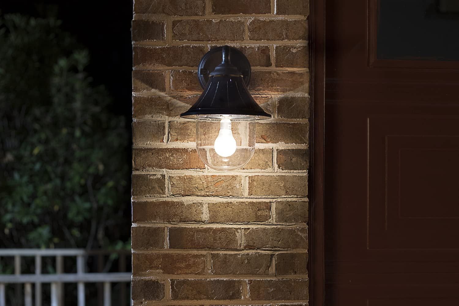 Black Solar Powered Industrial Lantern Wall Light