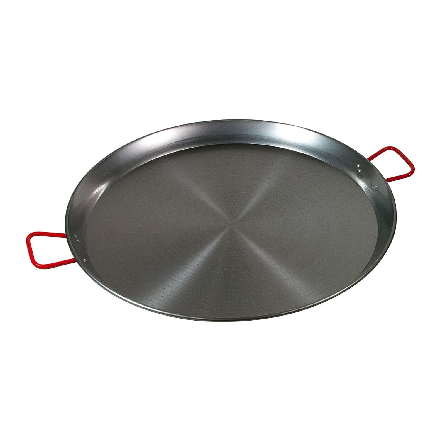 Garcima 32-Inch Carbon Steel Paella Pan with Red Handles