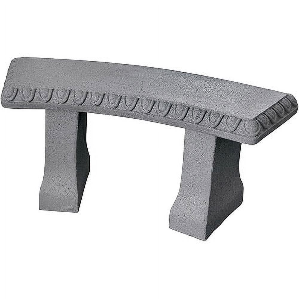 Elegant Granite-Textured Resin Garden Bench, 12.5" Height