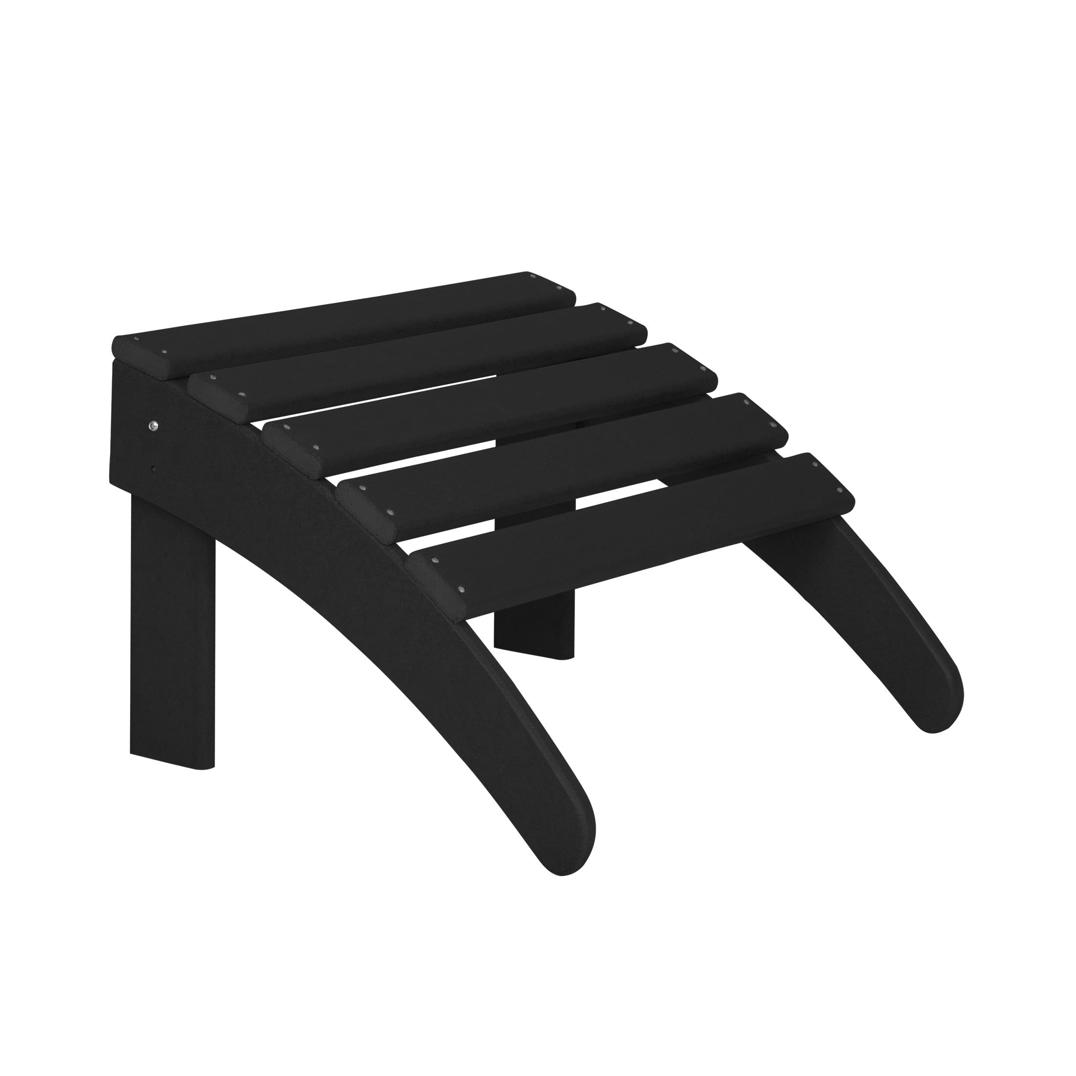 Black Plastic Adirondack Outdoor Footrest Ottoman