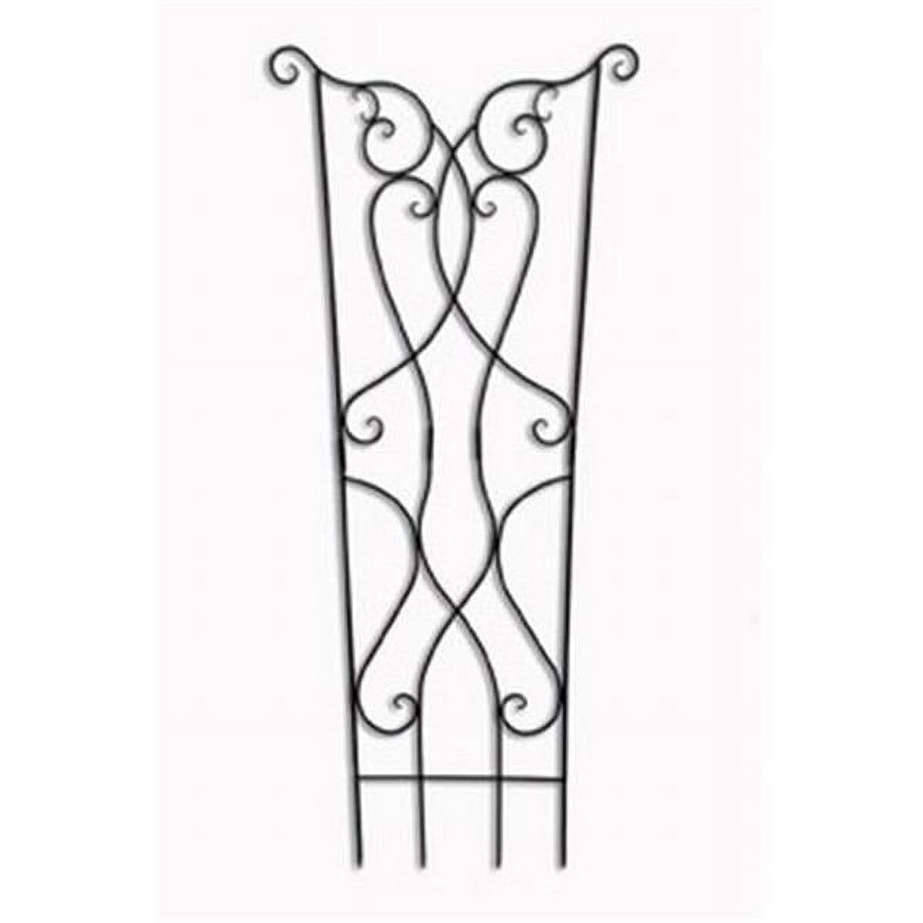 Rococo Black Wrought Iron Fan Garden Trellis