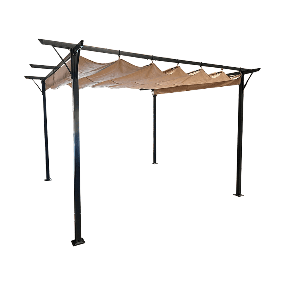 Beige Whisper 11' x 11' Sliding Retractable Canopy