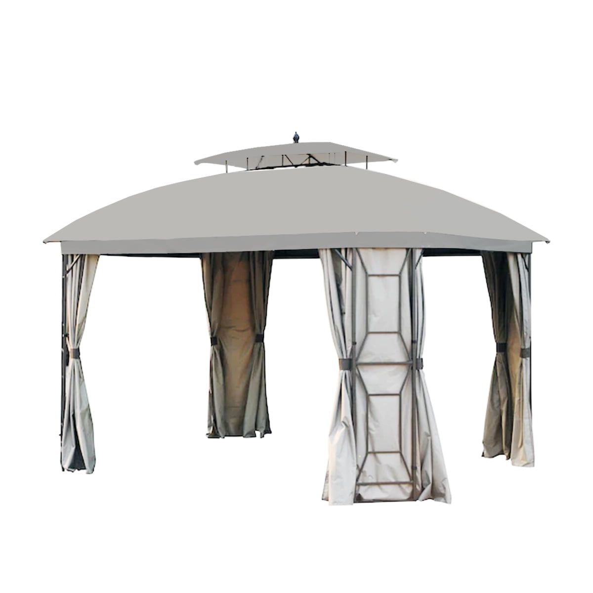 Slate Gray Two-Tiered 11' x 13' Gazebo Replacement Canopy