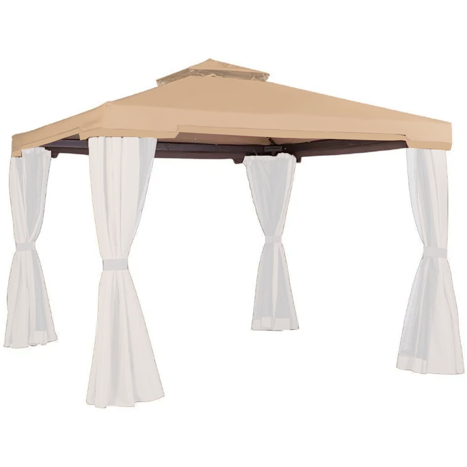 Beige Whisper 10' x 10' Two-Tiered Replacement Gazebo Canopy