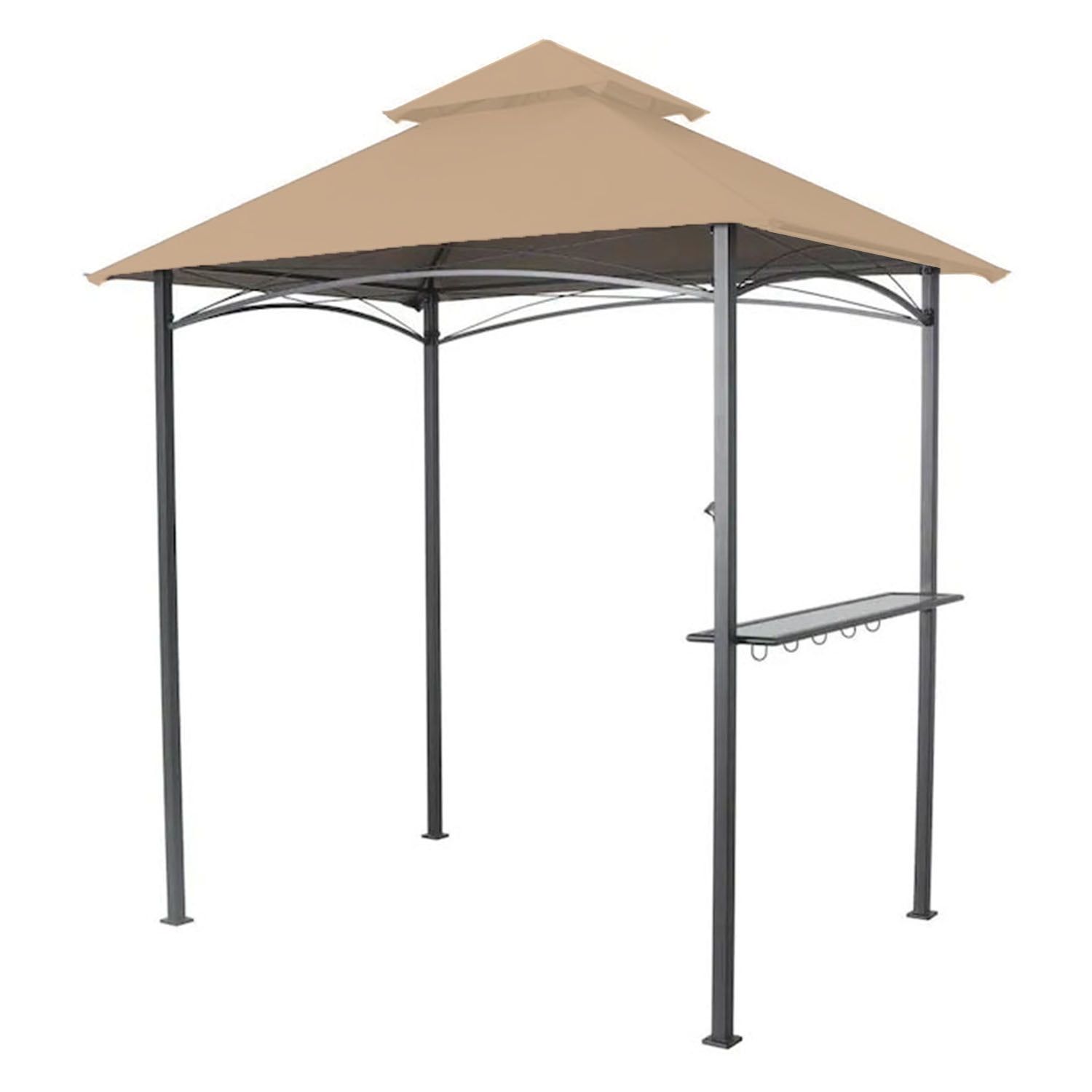 Beige Whisper Two-Tiered Replacement Canopy for Grill Gazebo