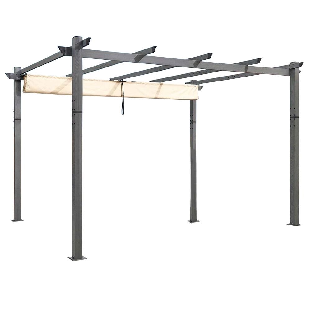 Beige Whisper 10x13 Retractable Pergola Canopy Replacement