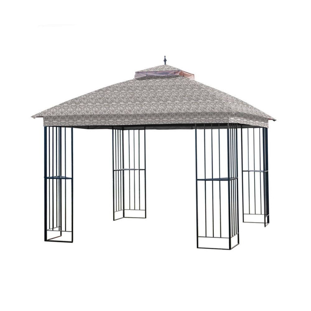 Damask Beige Two-Tiered 10' x 10' Replacement Gazebo Canopy