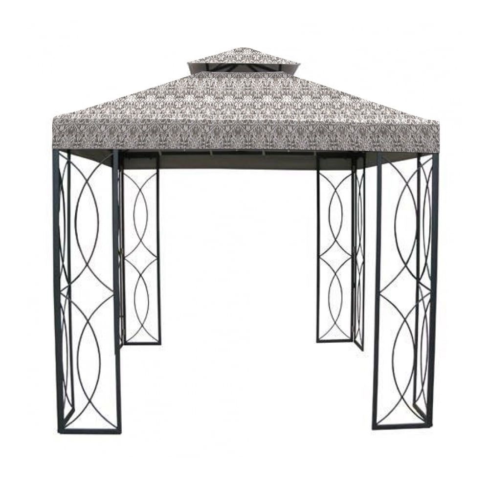 Damask Beige 8' x 8' Two-Tiered Gazebo Replacement Canopy