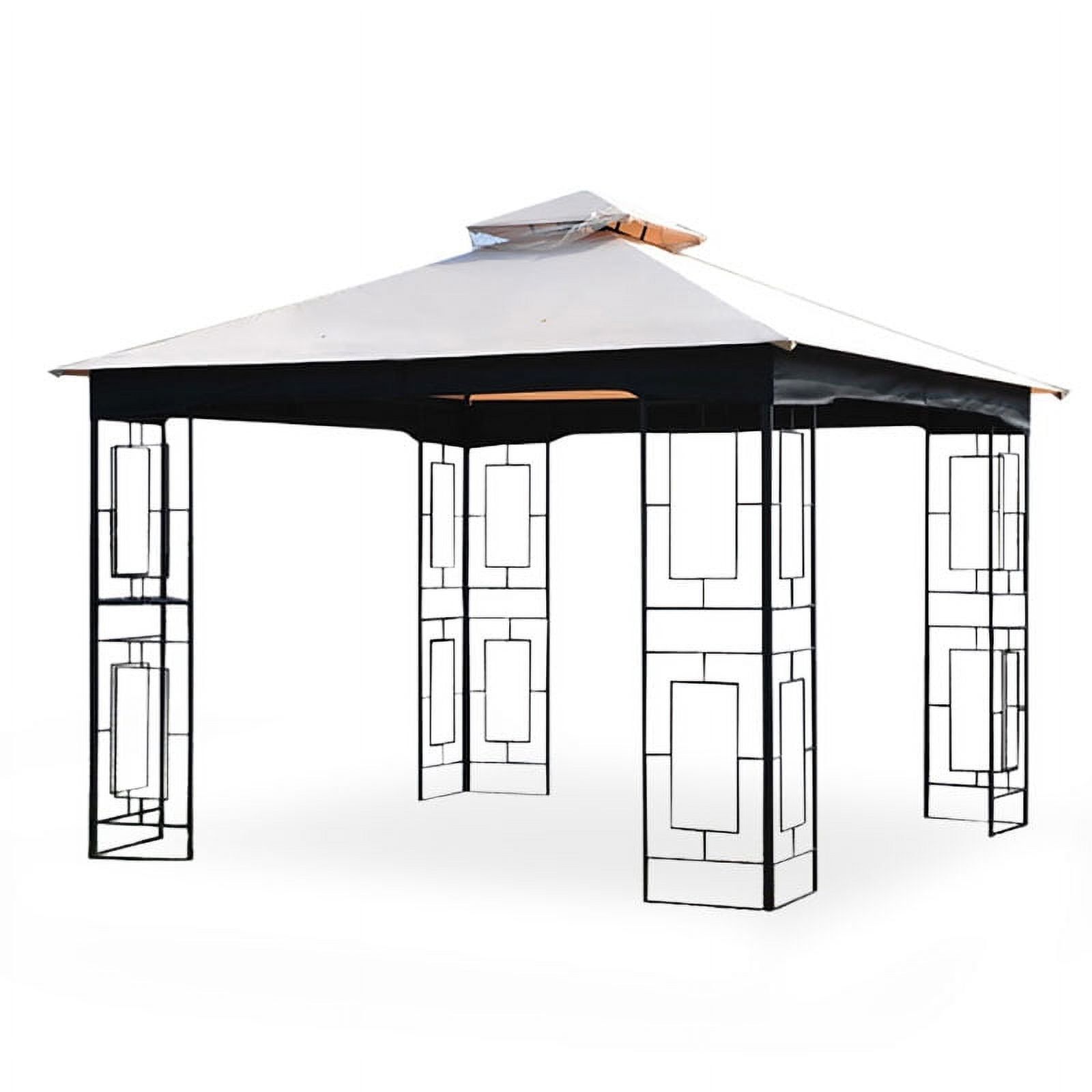 Beige Whisper 10' x 10' Two-Tiered Gazebo Replacement Canopy