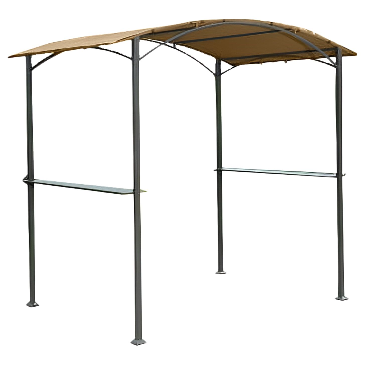 Beige Polyester Grill Gazebo Replacement Canopy with Metal Frame